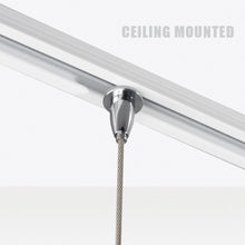 이미지를 갤러리 뷰어에 로드 , Complete Kit Ceiling Mounted Picture Hanging Systems ( 2x 59&quot; U-rails 4 Stainless Steel Cables 4 Hooks )