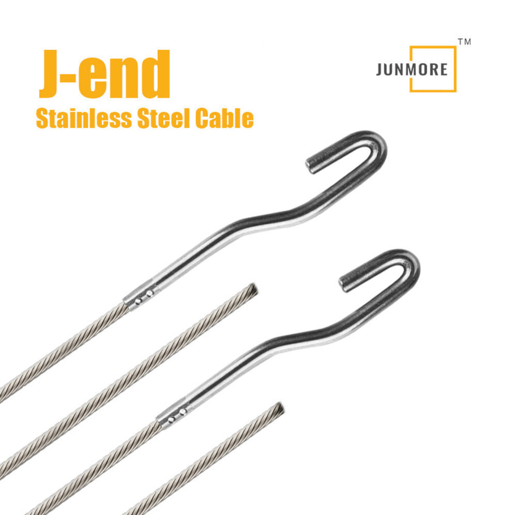 2x J-end stainless steel Cables for C rail