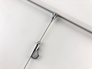 Complete Kit Ceiling Mounted Picture Hanging Systems ( 2x 59" U-rails 4 Nylon Cables 4 Hooks )